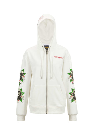 Womens Stay True Relaxed Zip Through Hoodie - White