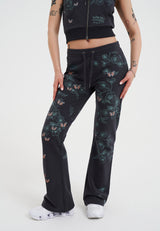 Womens True To My Love Flared Joggers - Charcoal