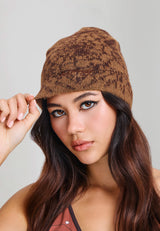 Unisex Black Widow Beanie - Brown