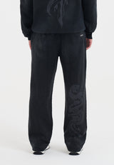 Mens Skull Dagger Relaxed Joggers - Black