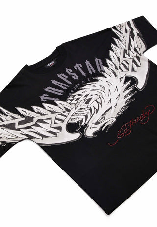 Mens Trapstar x Ed Hardy Irongate Arch Wing T-Shirt - Black