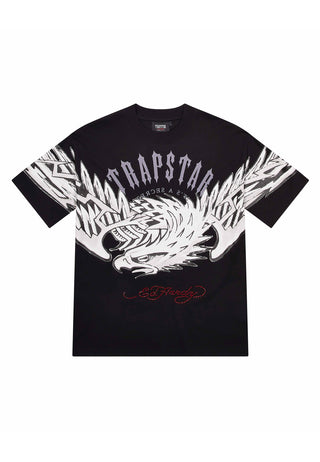 Mens Trapstar x Ed Hardy Irongate Arch Wing T-Shirt - Black