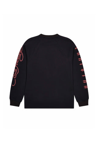 Mens Trapstar x Ed Hardy Waffle LS Top - Black