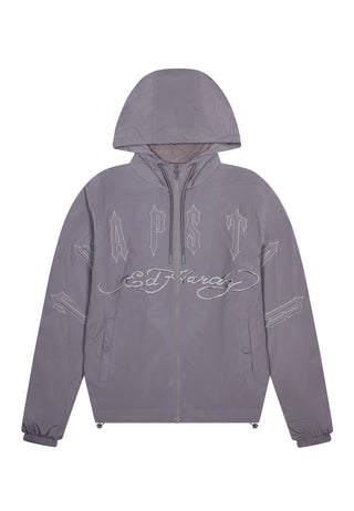 Mens Trapstar x Ed Hardy Windbreaker - Grey