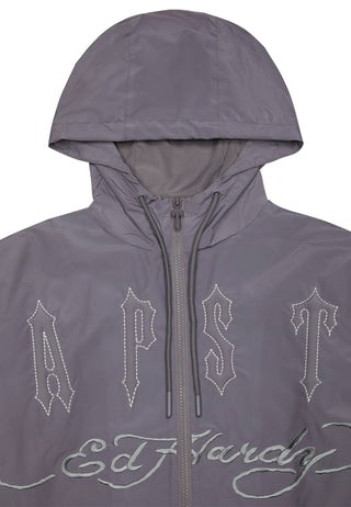 Mens Trapstar x Ed Hardy Windbreaker - Grey