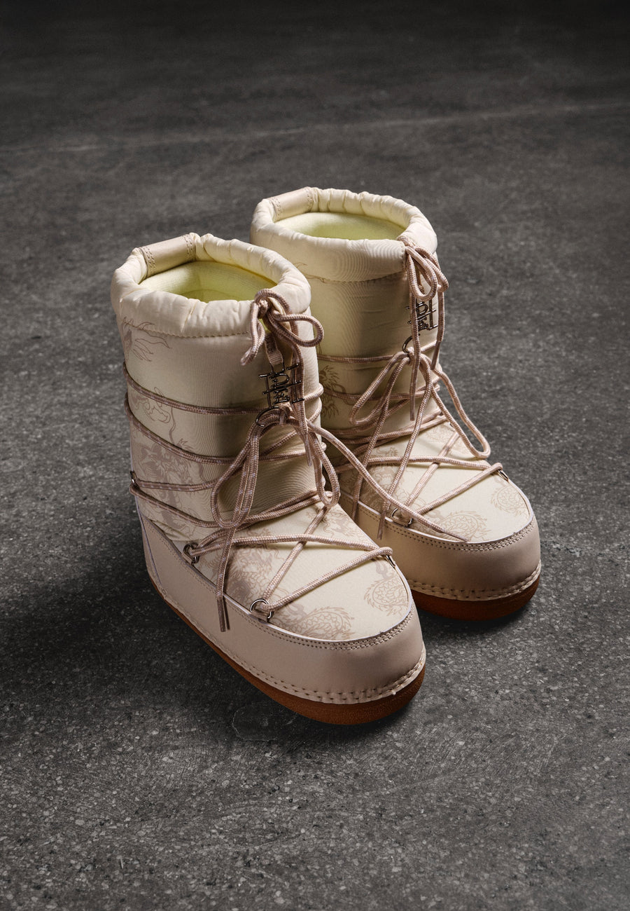 Womens Snow Boot - Crawling Dragon - Ecru