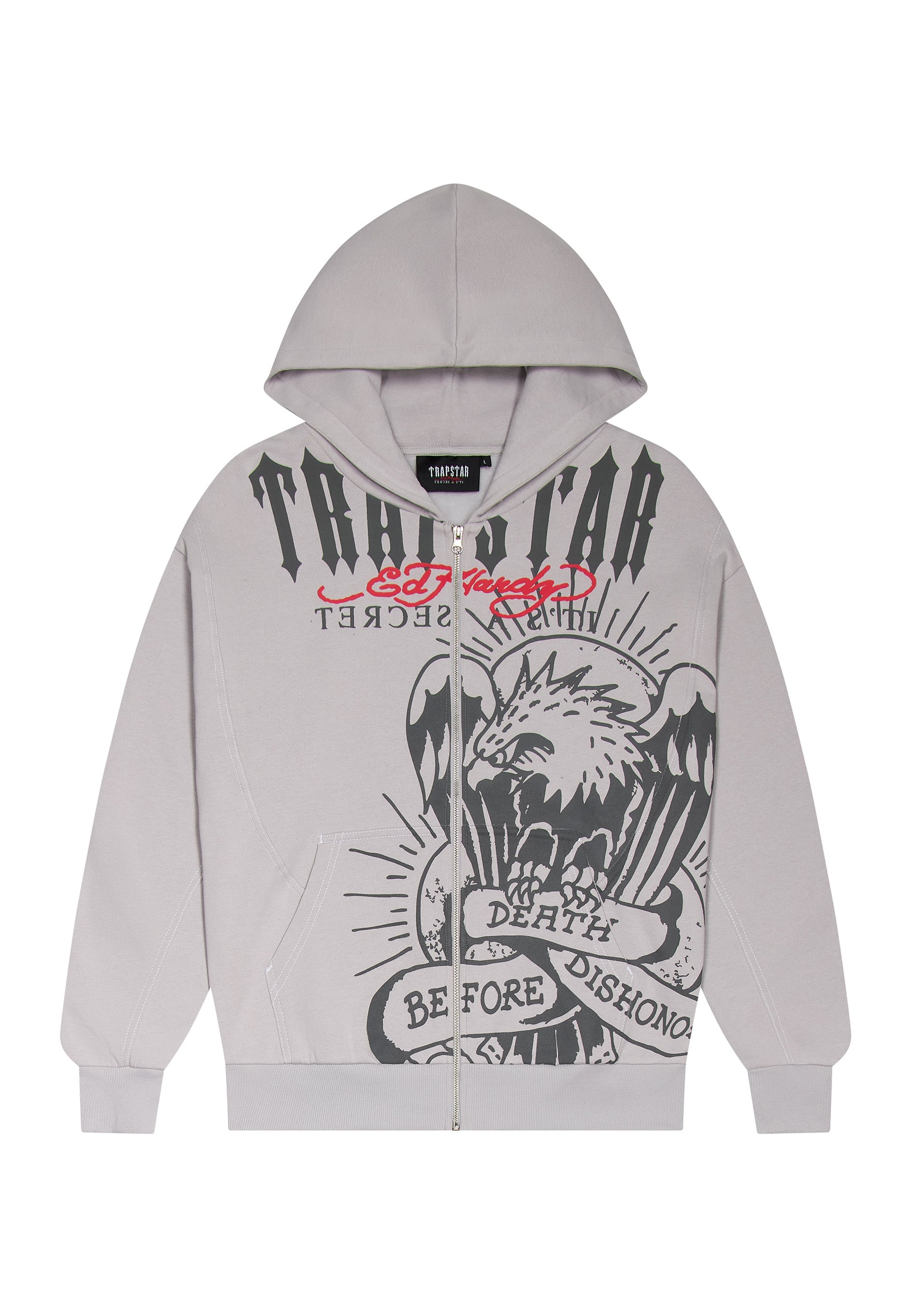 Trapstar X Ed Hardy DBD Tracksuit Hoodie Grey – Ed Hardy UK