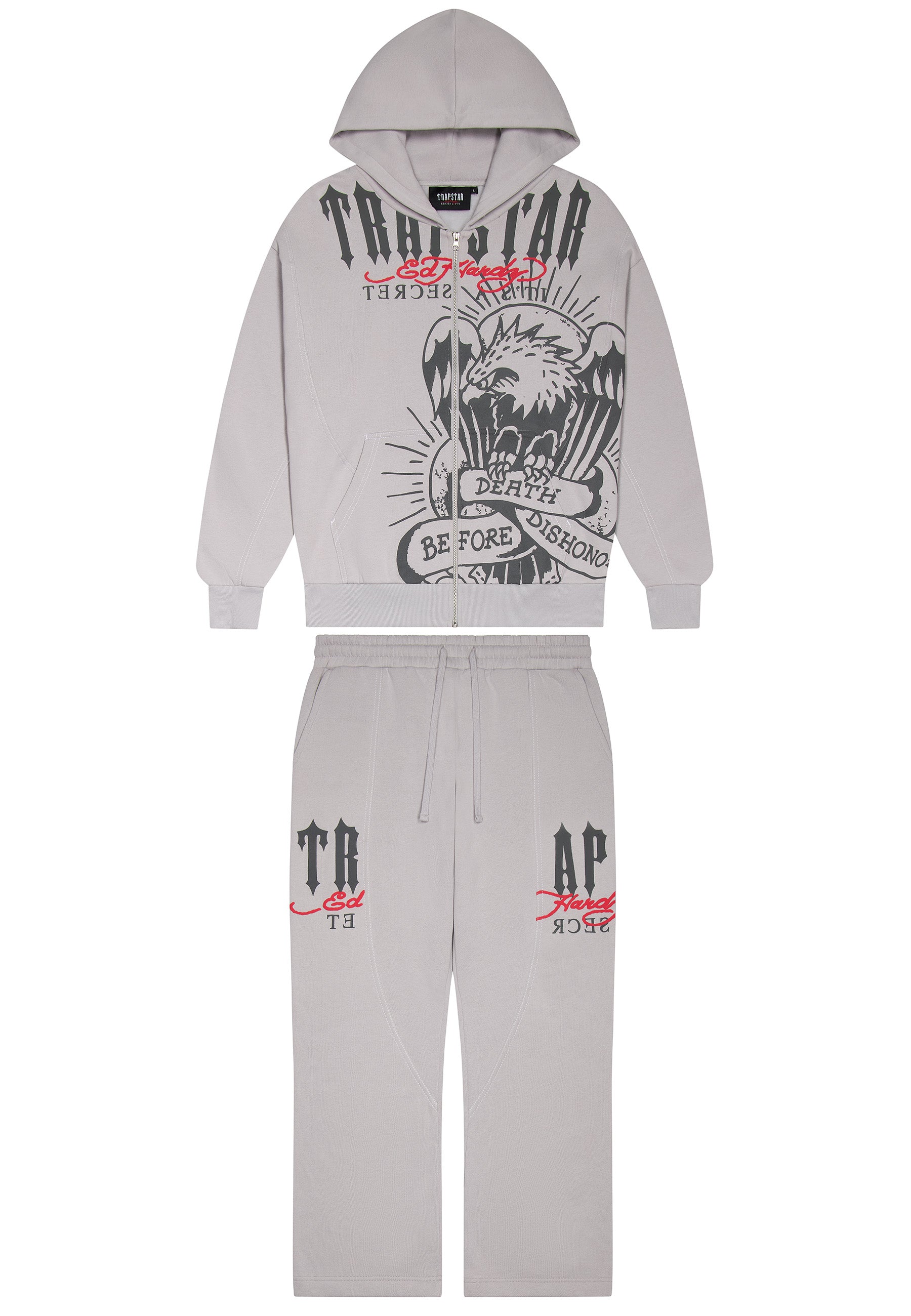 Trapstar X Ed Hardy DBD Tracksuit Hoodie - Grey – Ed Hardy UK
