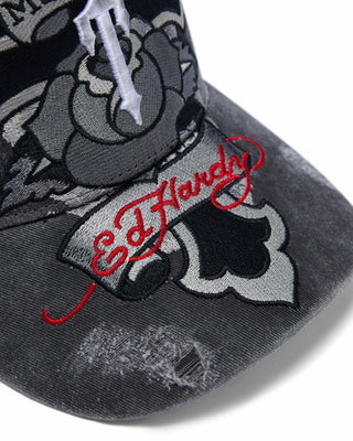 Unisex Trapstar x Ed Hardy Cross Cap - Grey