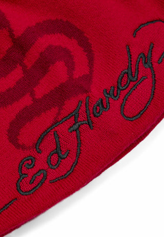 Unisex Trapstar x Ed Hardy Beanie - Red