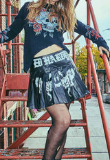 Womens Ghost Rose Pleated Skirt - Black