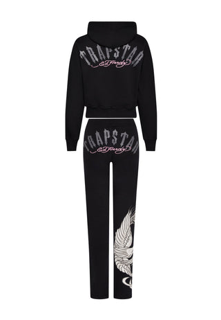 Womens Trapstar x Ed Hardy Hoodie - Black/Pink