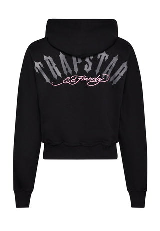 Womens Trapstar x Ed Hardy Hoodie - Black/Pink