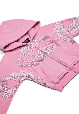 Womens Trapstar x Ed Hardy Hoodie - Pink