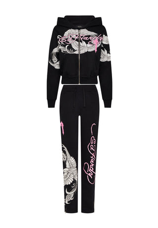 Womens Trapstar x Ed Hardy Jogger - Black/Pink