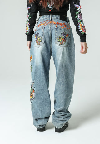 Crawling Dragon Relaxed Jeans - Bleach