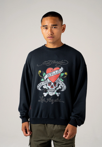 Mens Love Kill Slowly Graphic Crew Neck Sweatshirt - Black