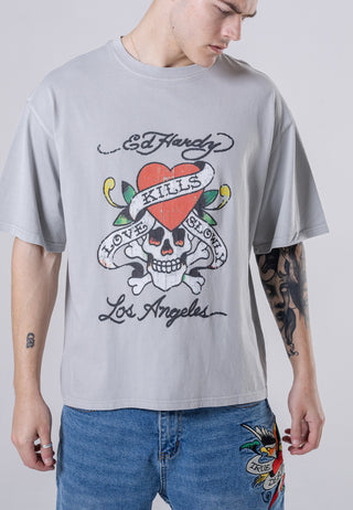Camiseta Love-Kills Slowly - Cinza Lavado
