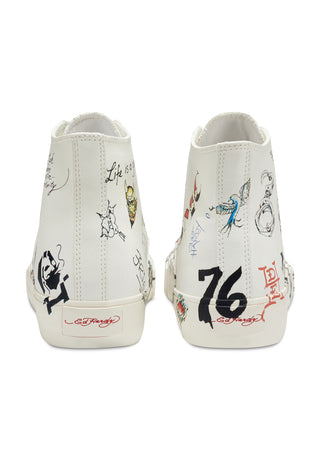 DOODLE HIGH TOP SNEAKERS - WHITE