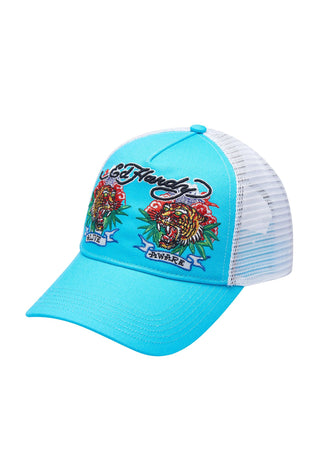 Alive-Aware Twill Front Mesh Trucker - Turquoise/Blanc