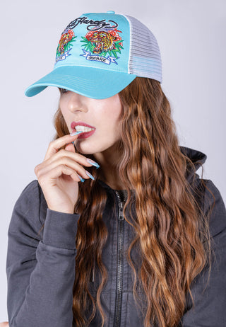 Alive-Aware Twill Front Mesh Trucker - Turquoise/White
