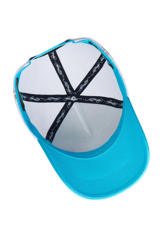 Alive-Aware Twill Front Mesh Trucker - Turquoise/Blanc