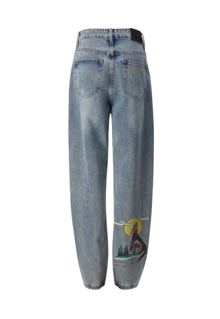 Womens Born-Wild Relaxed Fit Denim Trousers Jeans - Bleach