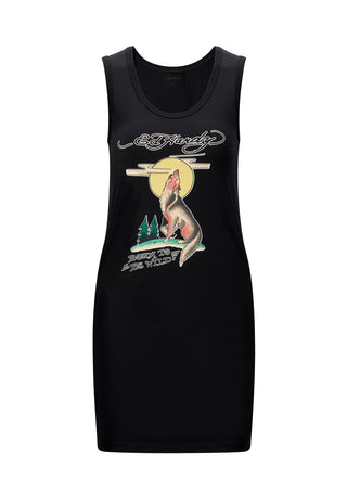 Womens Born-Wild Tank Dress - Black