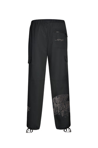 Mens Eagle Swoop Cargo Pants Trousers - Black