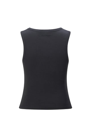 Womens Good-Pussy Cropped Vest - Charcoal
