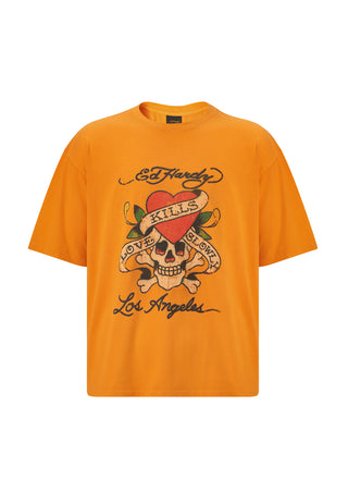 Mens Love-Kills Slowly T-Shirt - Orange