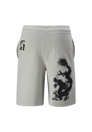 Mens Nu-Dragon Back Sweat Shorts - Grey