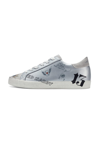 Womens-Scuff-Ed Doodle Low - Silver/Black