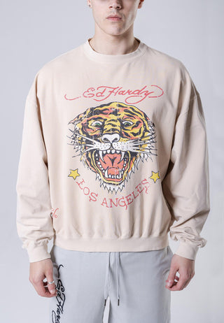 Tiger-Vintage Roar Sweatshirt mit Rundhalsausschnitt - Washed Ercu