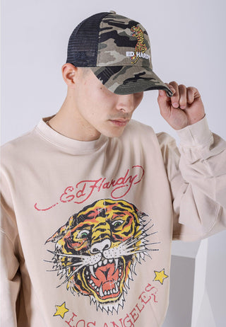 Tiger-Vintage Roar Sweatshirt mit Rundhalsausschnitt - Washed Ercu