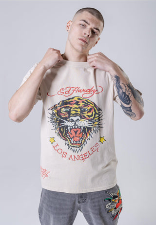 Tiger-Vintage Roar T-Shirt - Gewaschenes Ercu