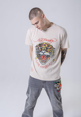 Tiger-Vintage Roar T-Shirt - Gewaschenes Ercu