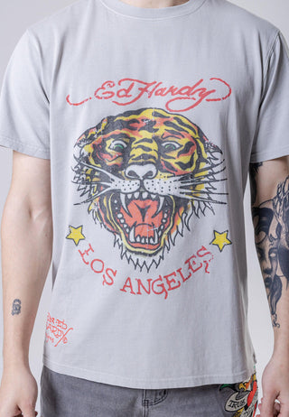 Tiger-Vintage Roar T-Shirt - Washed Grey