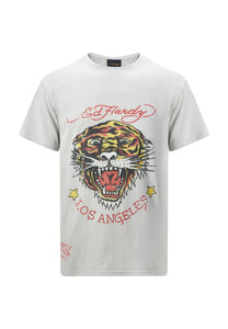 Camiseta Tiger-Vintage Roar - Gris lavado