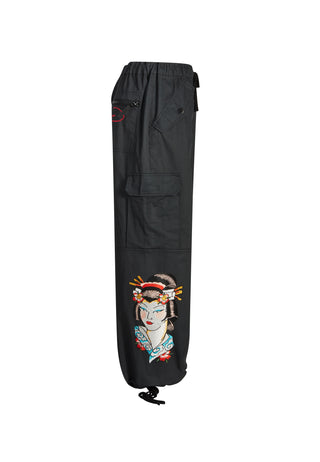 Pantalon cargo Tokyo Geisha - Noir délavé