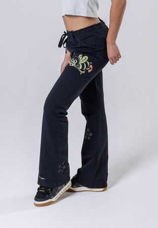 Womens Top-Buzz Power Flared Trousers - Black
