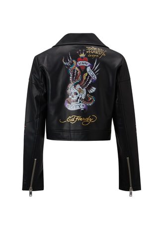 Womens Born Free Nyc Leather Jacket - Black