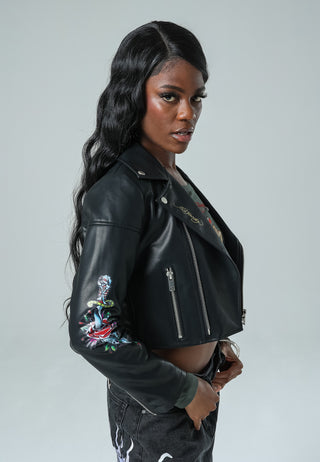 Womens Born Free Nyc Leather Jacket - Black