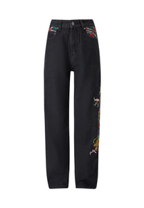 Crawling Dragon Relaxed Jean - Washed Black