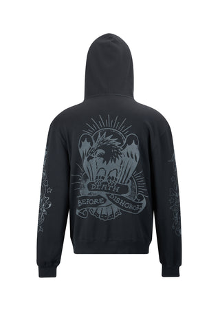 Death-Before Mono Hooded Sweat - Washed Black