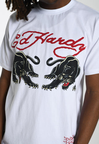 Mens Double-Panther T-Shirt - White