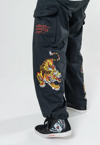 Pantalón cargo Double Tiger, negro lavado
