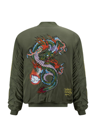 Mens Dragon-Head-Deh Bomber Jacket - Khaki