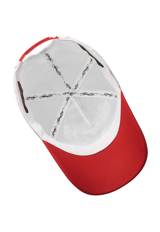 Unisex Eagle-Japan Twill Front Mesh Trucker Cap - Red