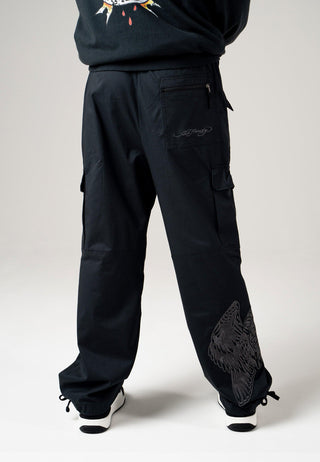 Mens Eagle Swoop Cargo Pants Trousers - Black